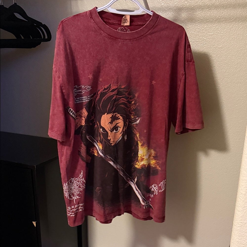 RIP Fitness Demon Slayer Graphic Tee in Deep Burgundy